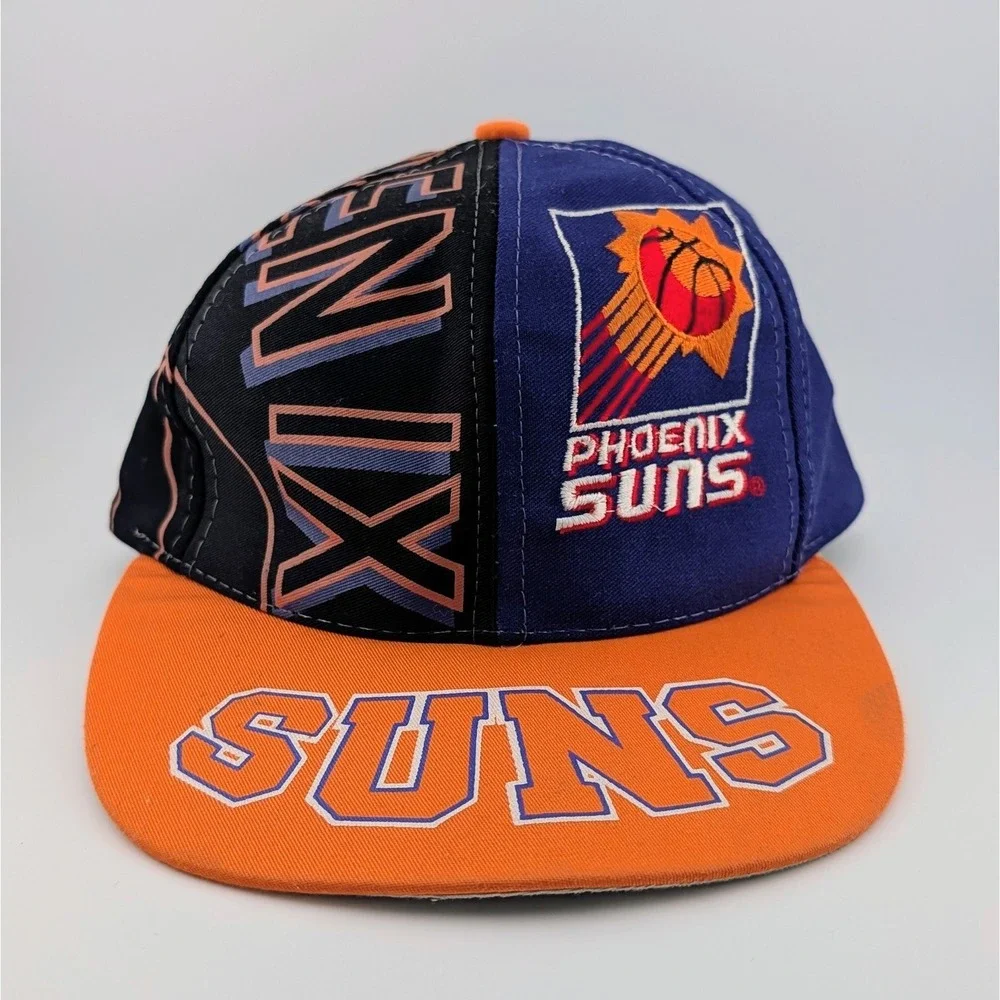 Vintage Phoenix Suns‎ 90s Drew Pearson Snapback Hat Youth NBA Split Panel